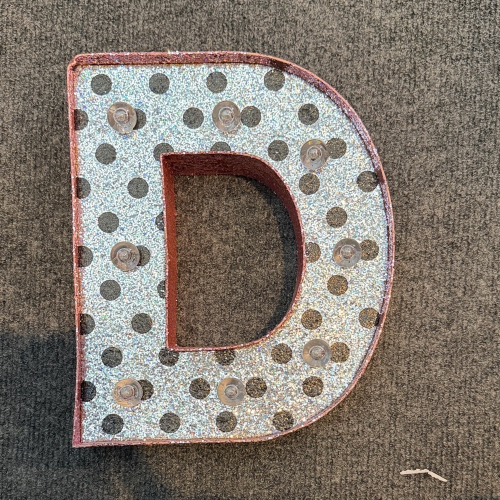 Glitter Polka Dot Letter D Decor